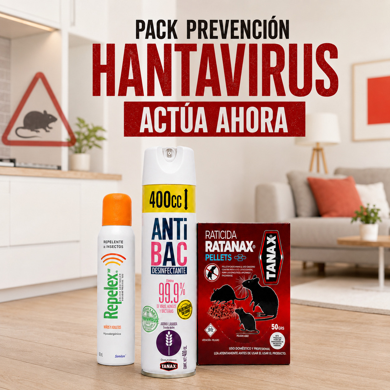 Pack Contra Hantavirus Interior Alerta Sanitaria | Actúa Ya!